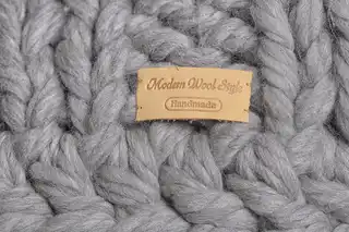 Cozy knitted blanket display