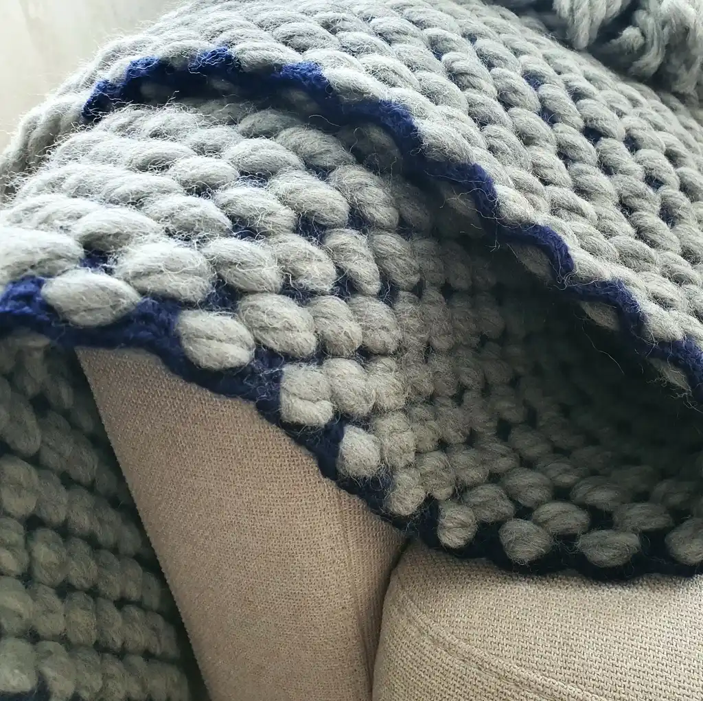 chunky merino wool crochet blanket throw handmade.
