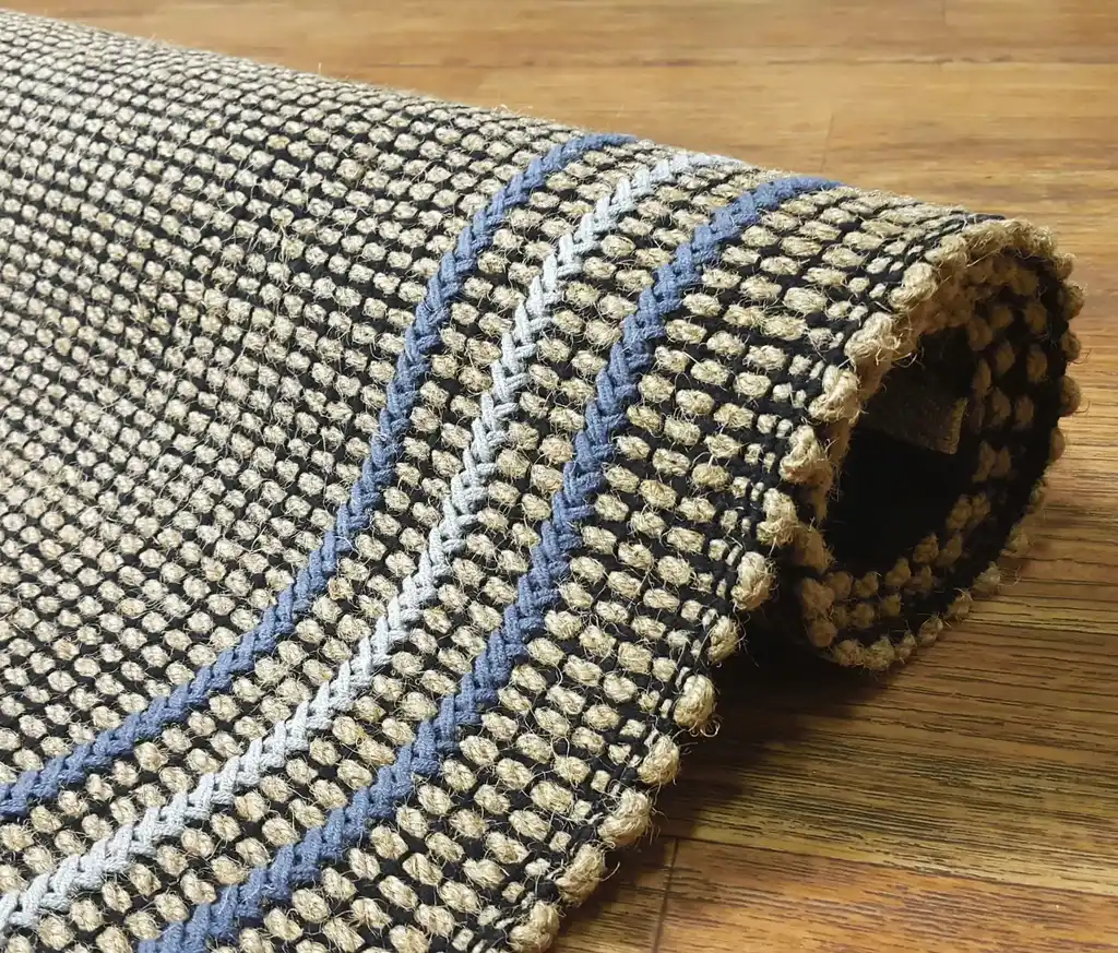 handwoven jute rug natural fiber floor covering.