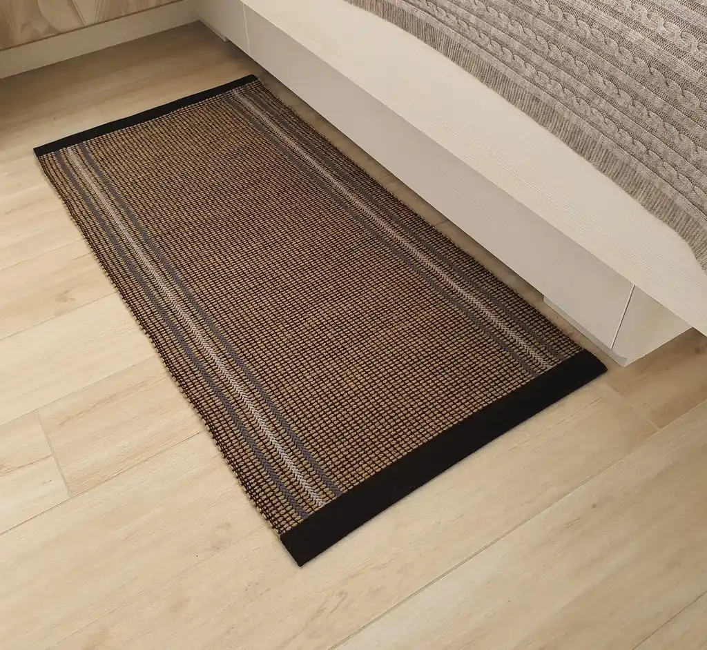 handwoven jute rug natural fiber floor covering.