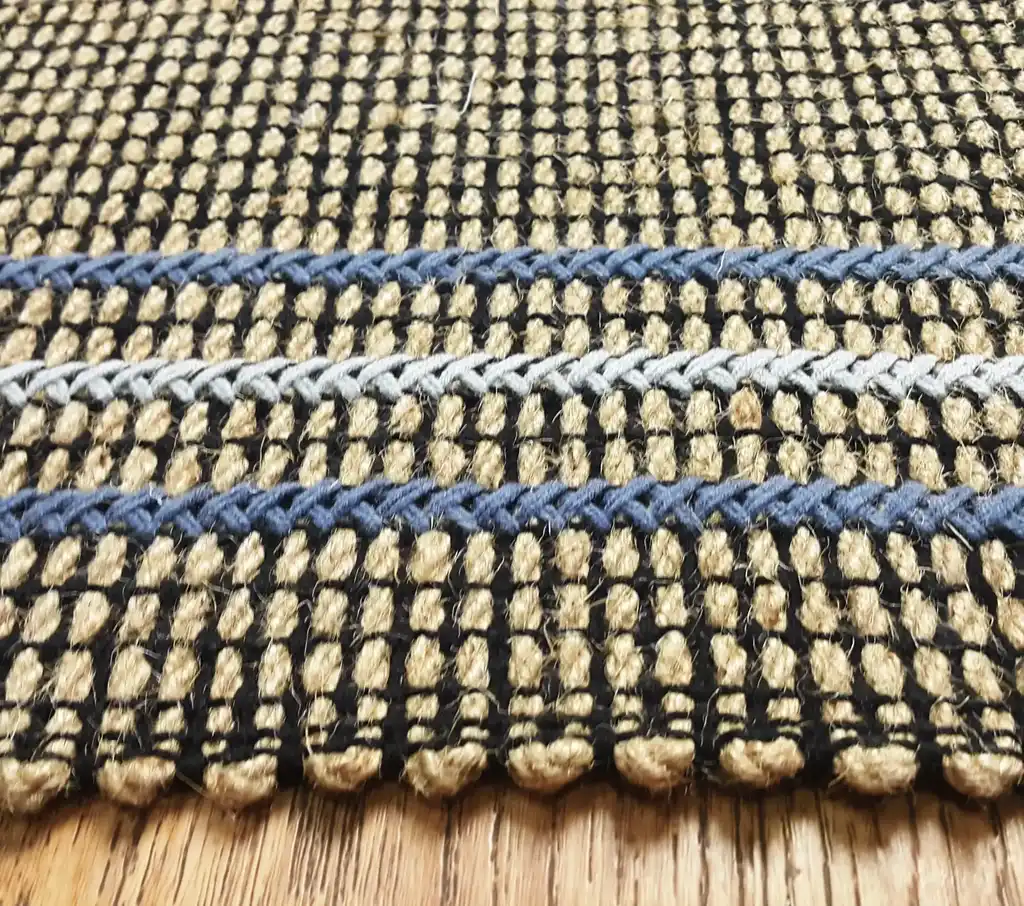 handwoven jute rug natural fiber floor covering.
