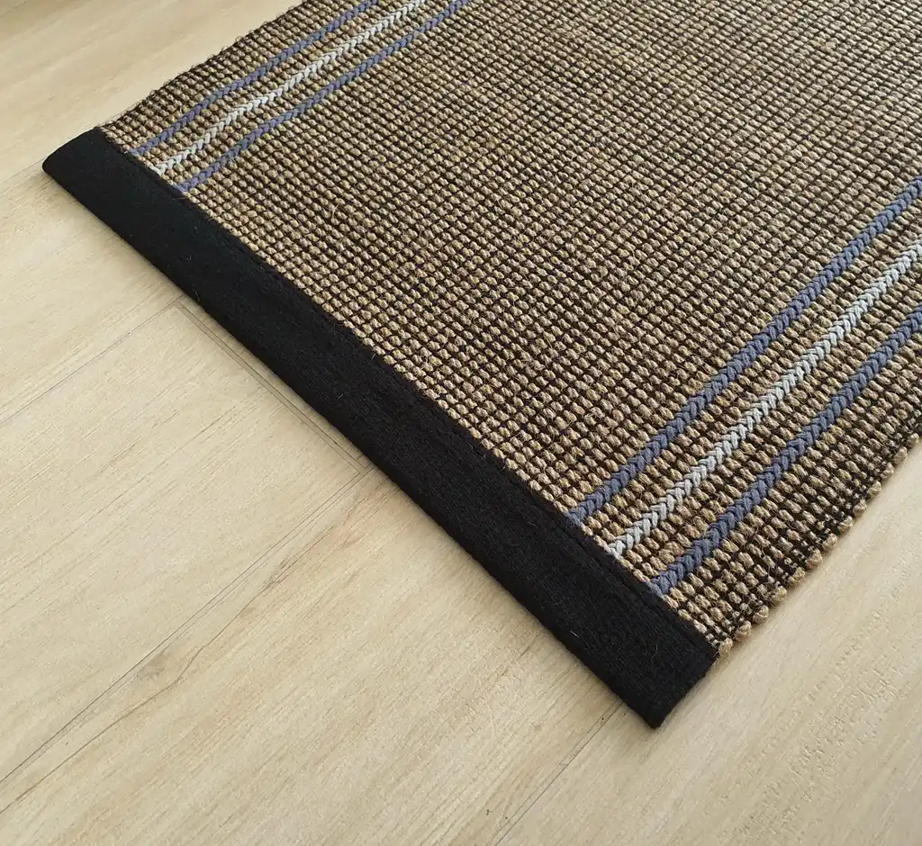 handwoven jute rug natural fiber floor covering.