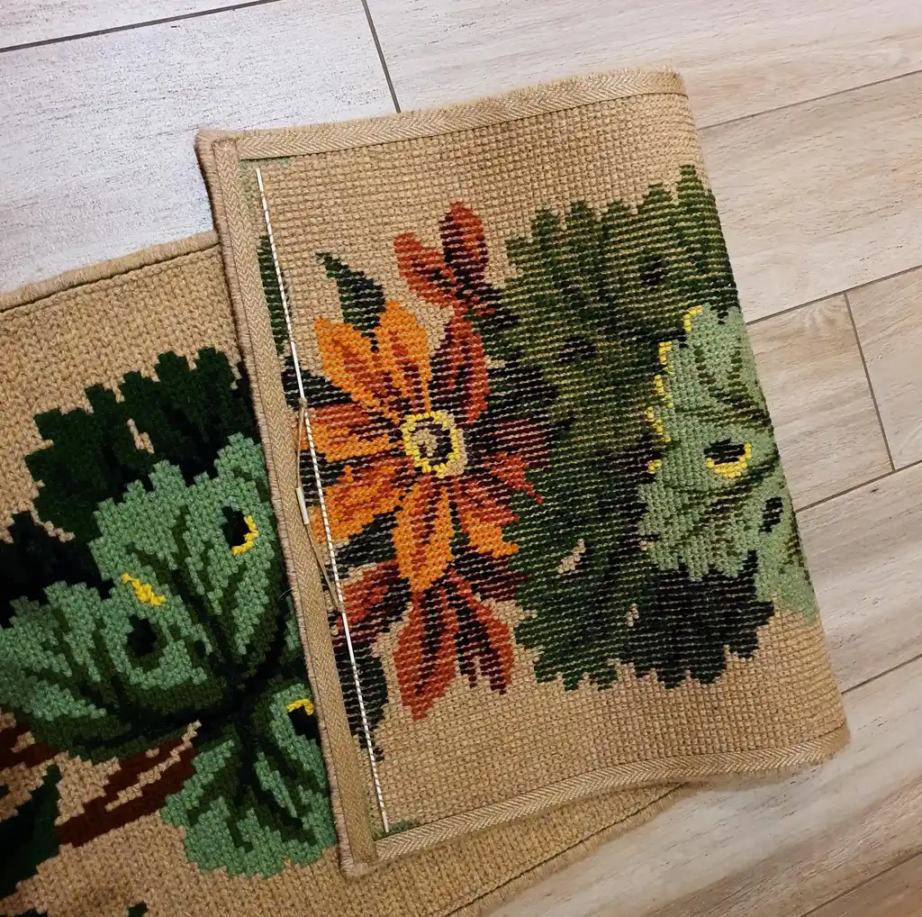 handcrafted cross-stitch wool hanging wall decor.