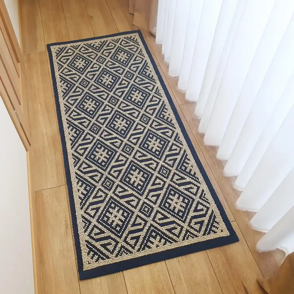 handwoven wool rug featuring traditional Ukrainian weaving techniques.