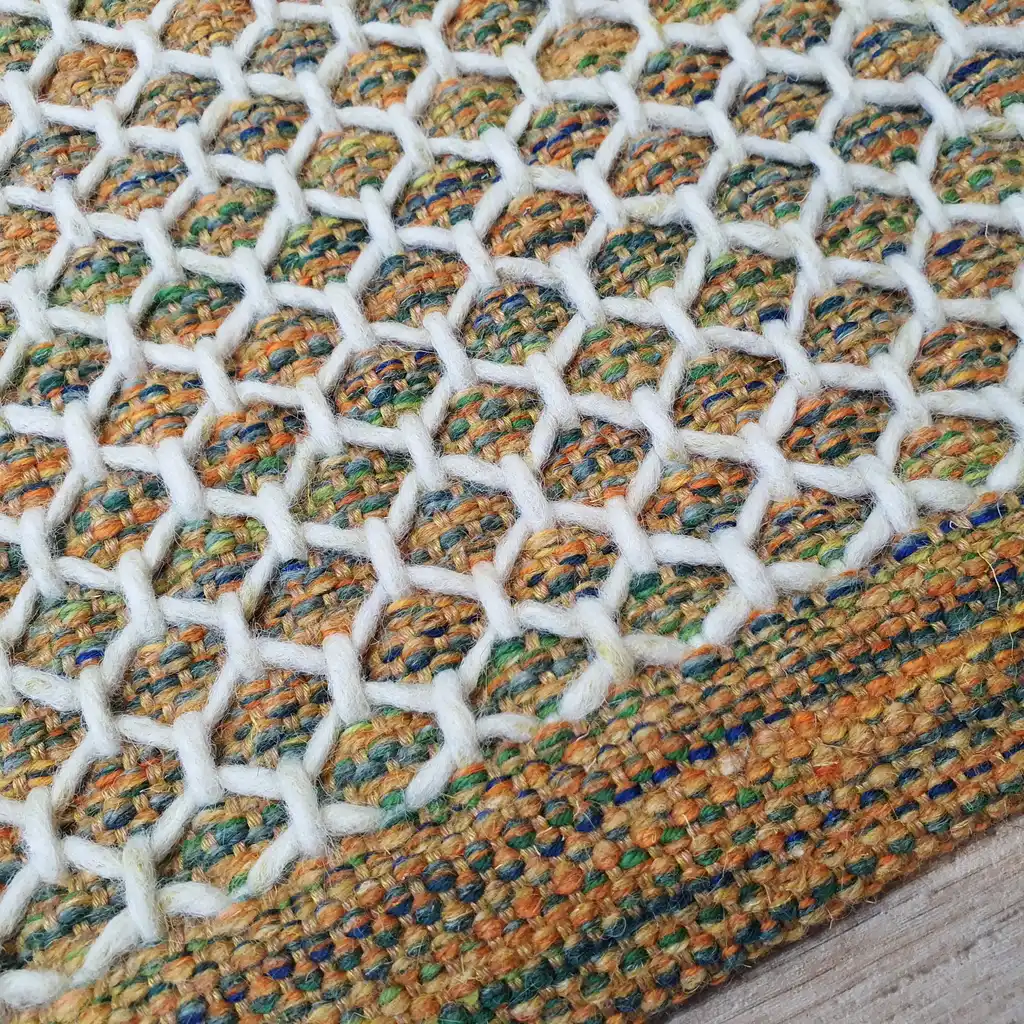 handwoven wool rug traditional weaving technique.