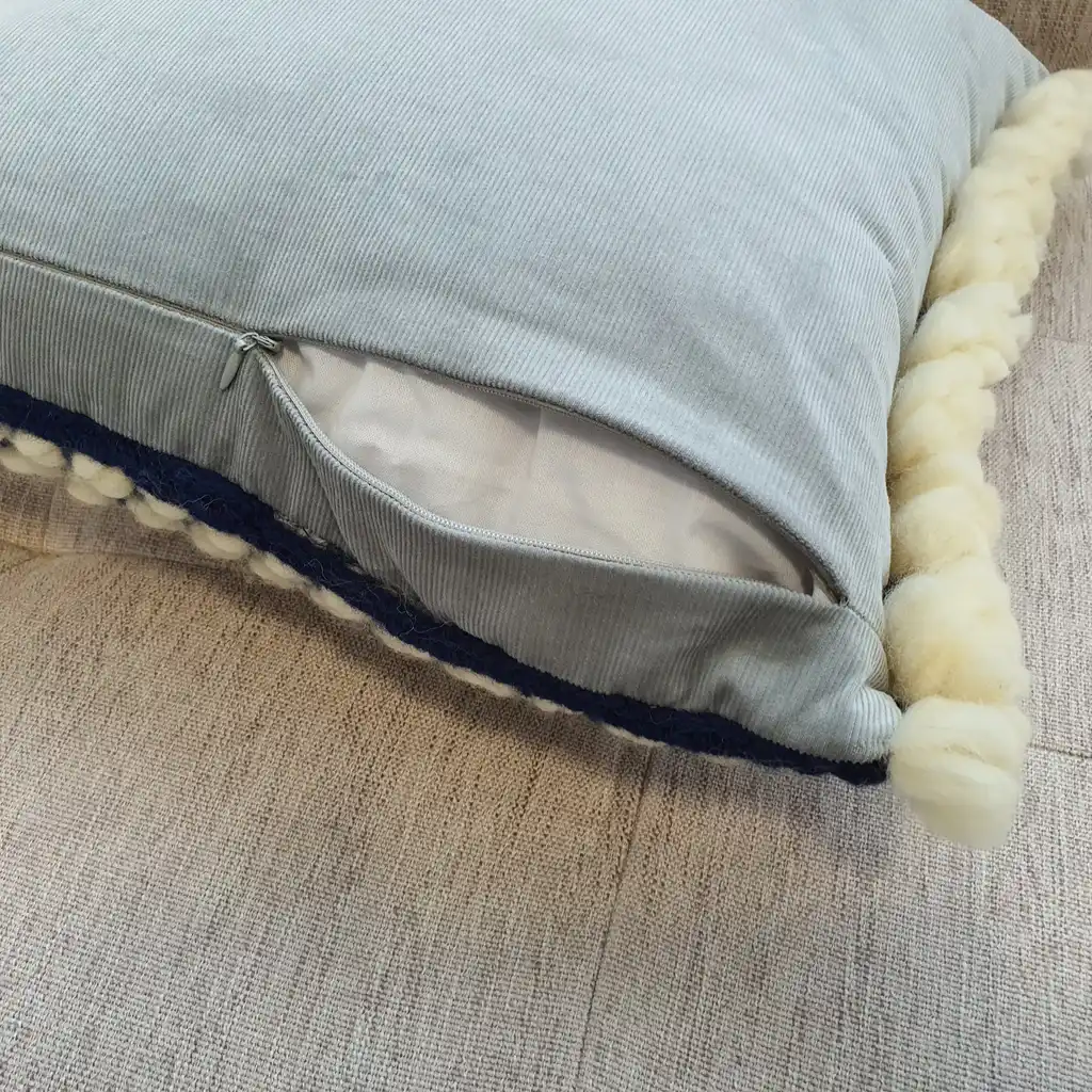 Handmade crochet cushion pillow chunky wool, cotton.