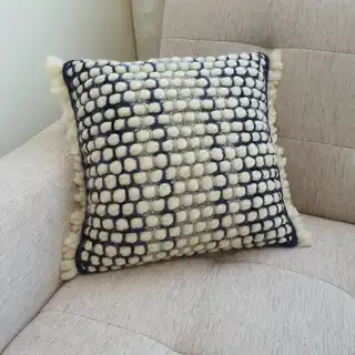 Handmade crochet cushion pillow chunky wool, cotton.