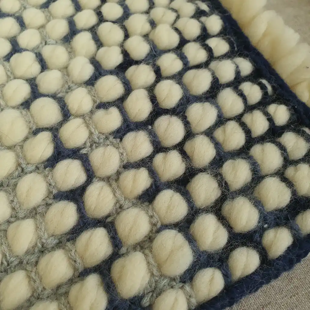 Handmade crochet cushion pillow chunky wool, cotton.