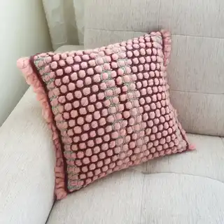 Handmade crochet cushion pillow chunky wool, cotton.
