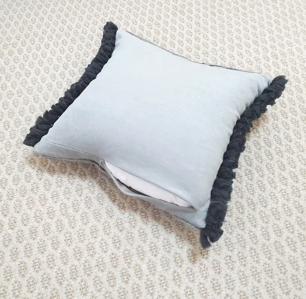 Handmade crochet cushion pillow chunky wool, cotton.