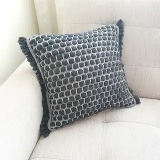 Handmade crochet cushion pillow chunky wool, cotton.