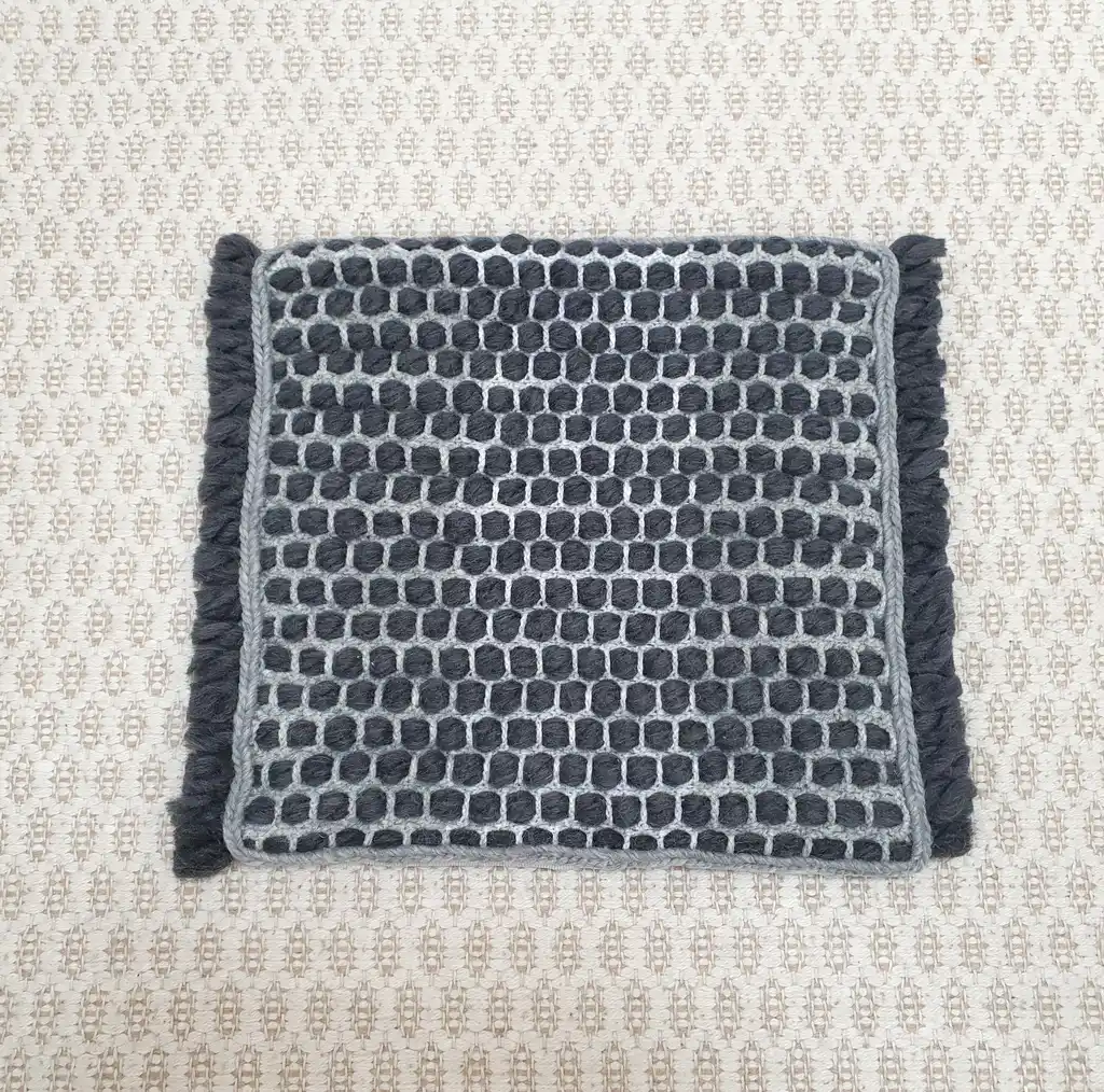 Handmade crochet cushion pillow chunky wool, cotton.