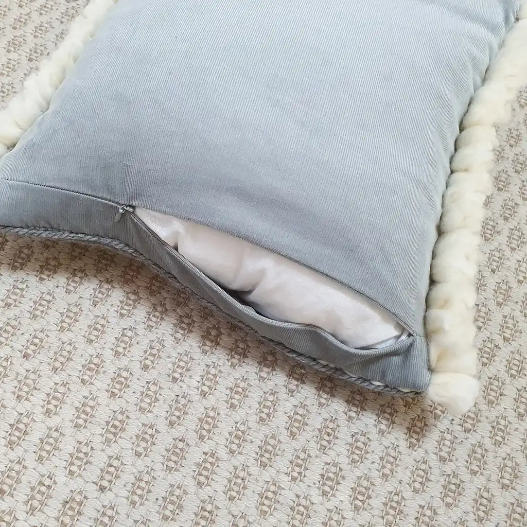 Handmade crochet cushion pillow chunky wool, cotton.