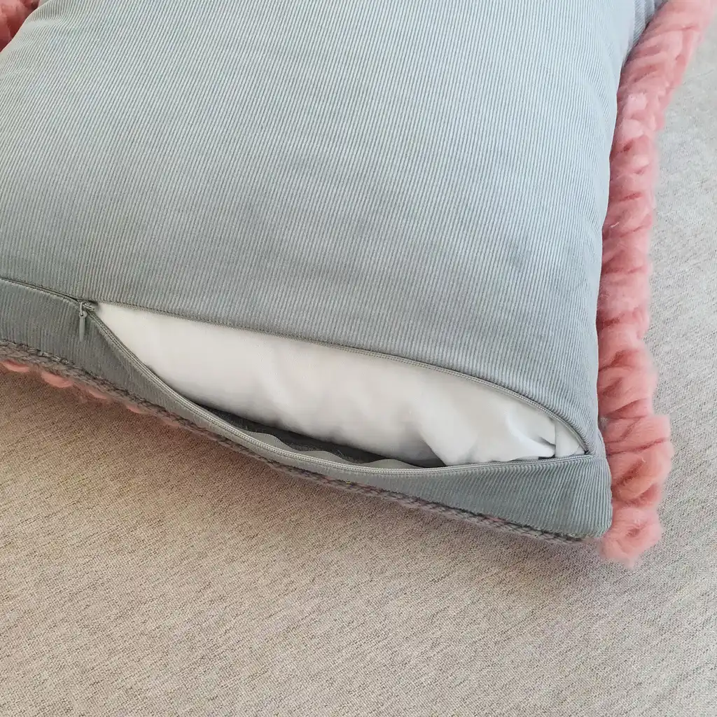 Handmade crochet cushion pillow chunky wool, cotton.