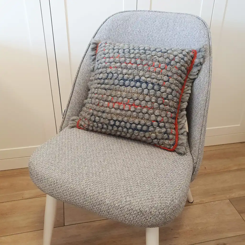 Handmade crochet cushion pillow chunky wool, cotton.
