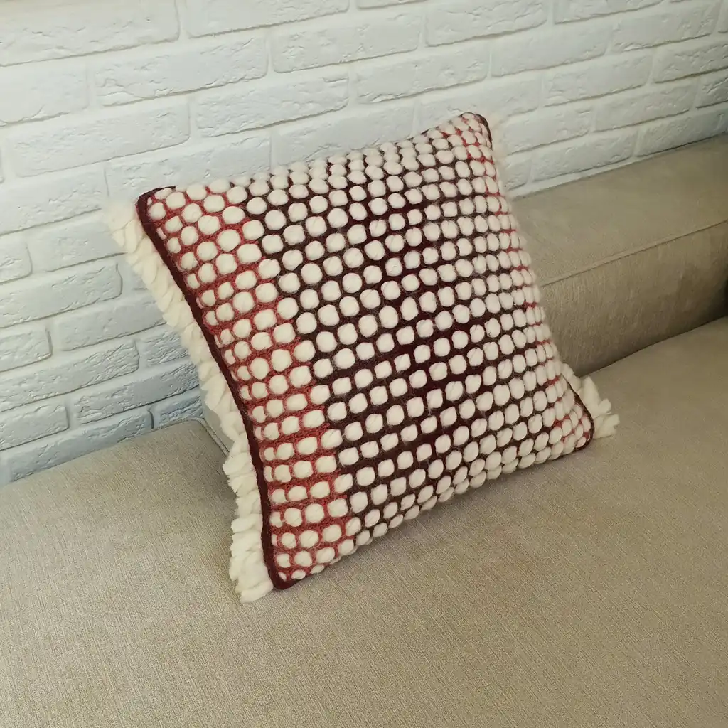 Handmade crochet cushion pillow chunky wool, cotton.