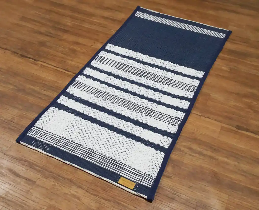 traditional Slavic cotton woven rug with geometric patterns, machine washable home decor.