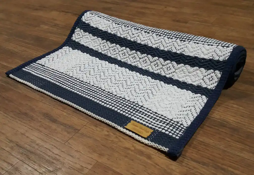 traditional Slavic cotton woven rug with geometric patterns, machine washable home decor.