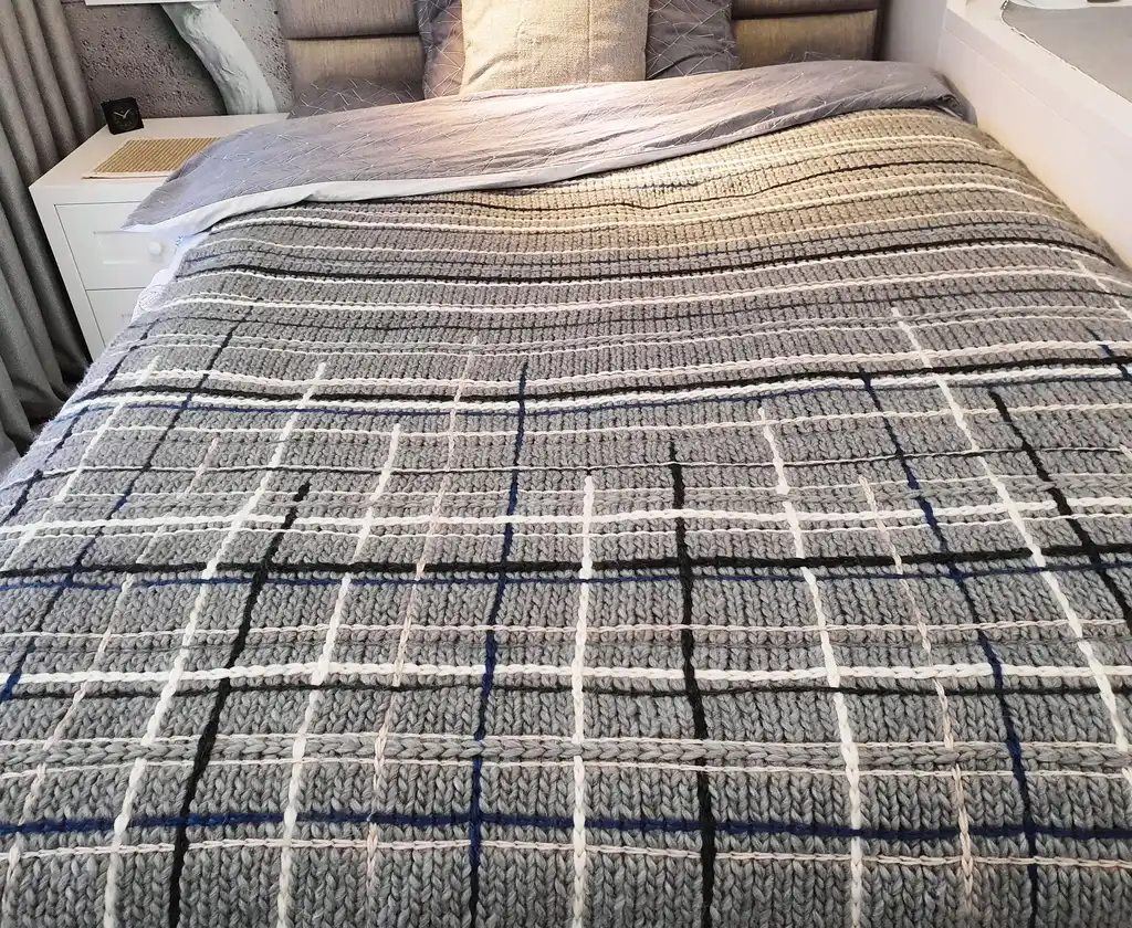 luxury knitted throw made from merino wool.